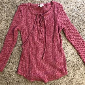Lucky Brand Ribbed Long Sleeve Shirt